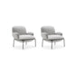 Contemporary 32.3"Wide Velvet Fixed Back Sponge 4 Legs Arm Chair Off-White 2 Piece Set Clearhalo 'Accent Chairs' 'accent_chairs' 'Chairs & Seating' 'furn' 'furn_accent_chairs' 'Furniture' 'Living Room Furniture' 5708322