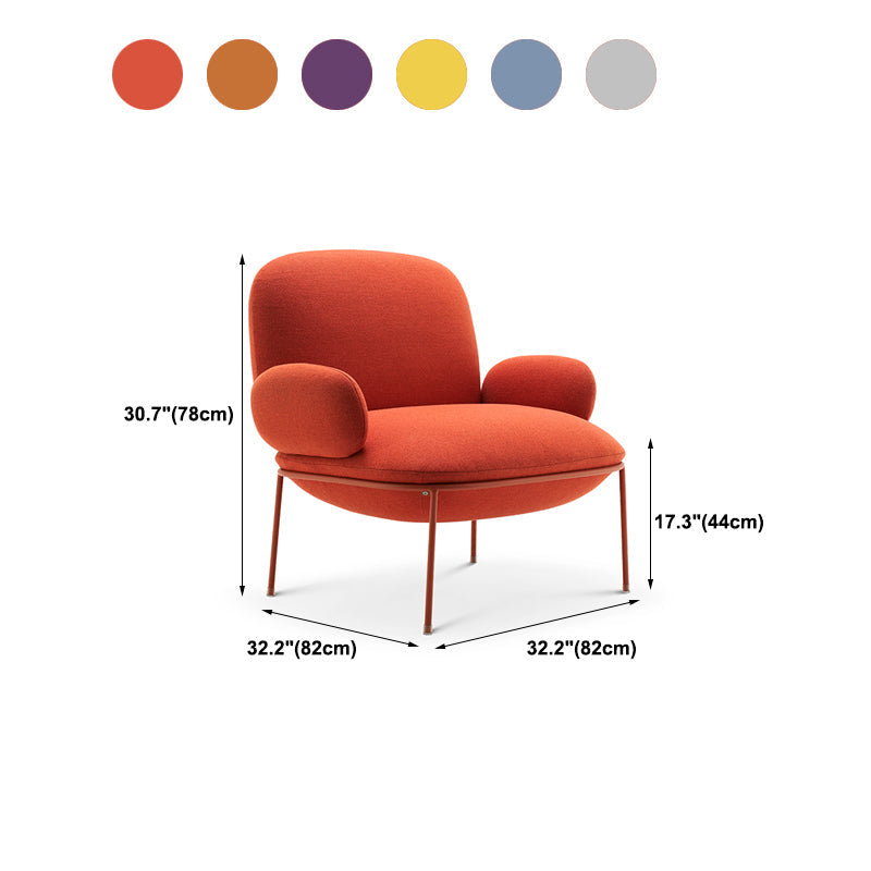 Contemporary 32.3"Wide Velvet Fixed Back Sponge 4 Legs Arm Chair Clearhalo 'Accent Chairs' 'accent_chairs' 'Chairs & Seating' 'furn' 'furn_accent_chairs' 'Furniture' 'Living Room Furniture' 5708323