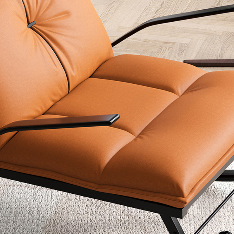 Faux Chaise à bascule en cuir et en métal Ergonomic avec un coussin de chaise de chaise de coussin de siège