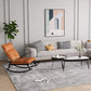 Faux Leather and Metal Rocking Chair Ergonomic with Seat Cushion Rocker Chair Spindle