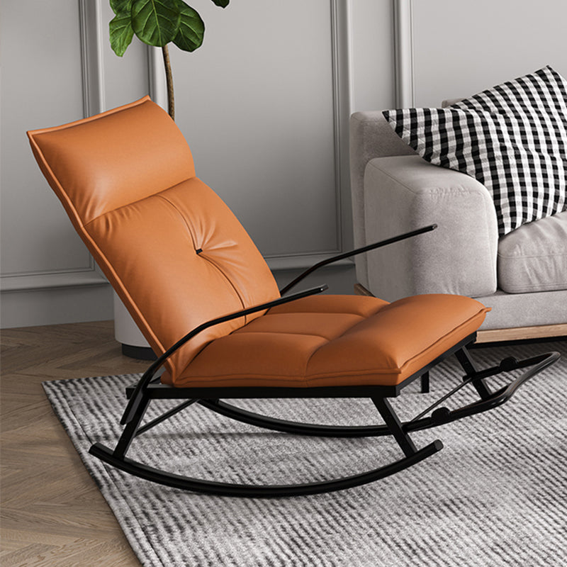 Faux Chaise à bascule en cuir et en métal Ergonomic avec un coussin de chaise de chaise de coussin de siège