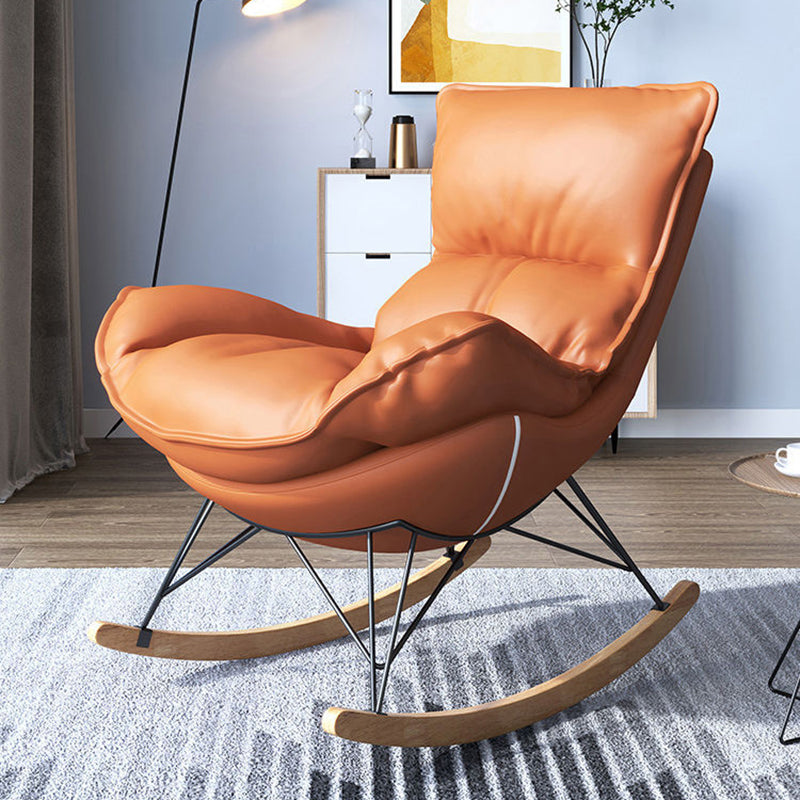 Chaise à bascule contemporaine Chaise de culbuteur en bois massif avec coussin de siège