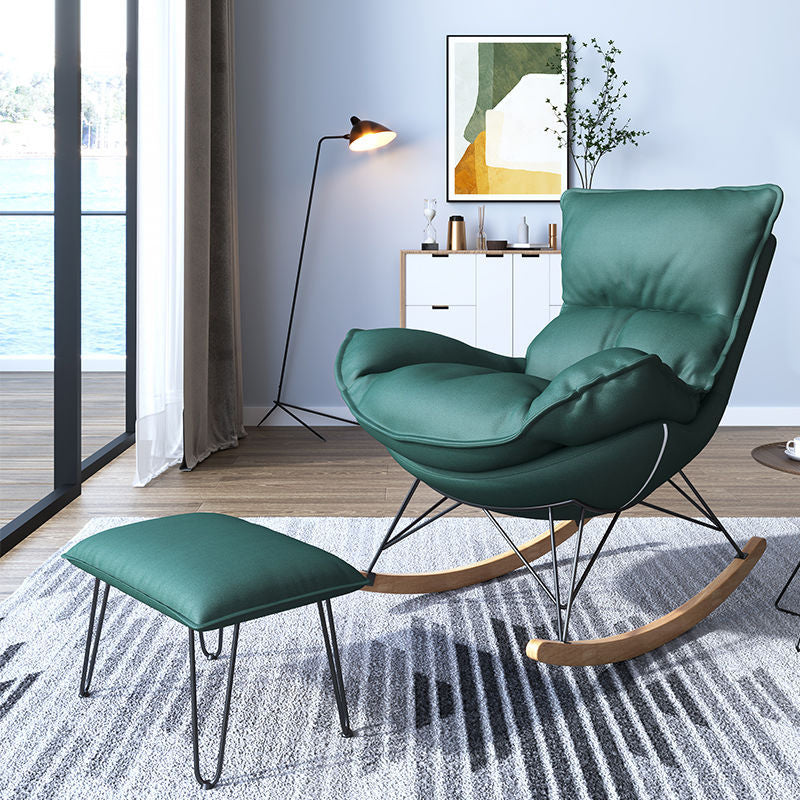 Chaise à bascule contemporaine Chaise de culbuteur en bois massif avec coussin de siège