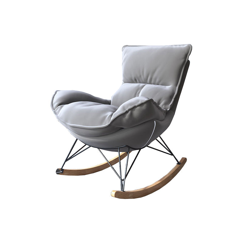 Chaise à bascule contemporaine Chaise de culbuteur en bois massif avec coussin de siège