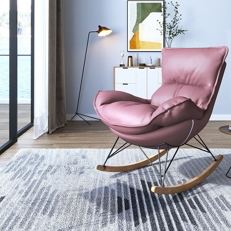 Chaise à bascule contemporaine Chaise de culbuteur en bois massif avec coussin de siège