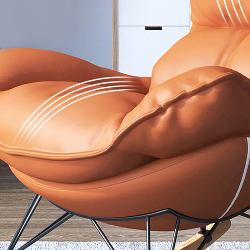 Chaise à bascule contemporaine Chaise de culbuteur en bois massif avec coussin de siège