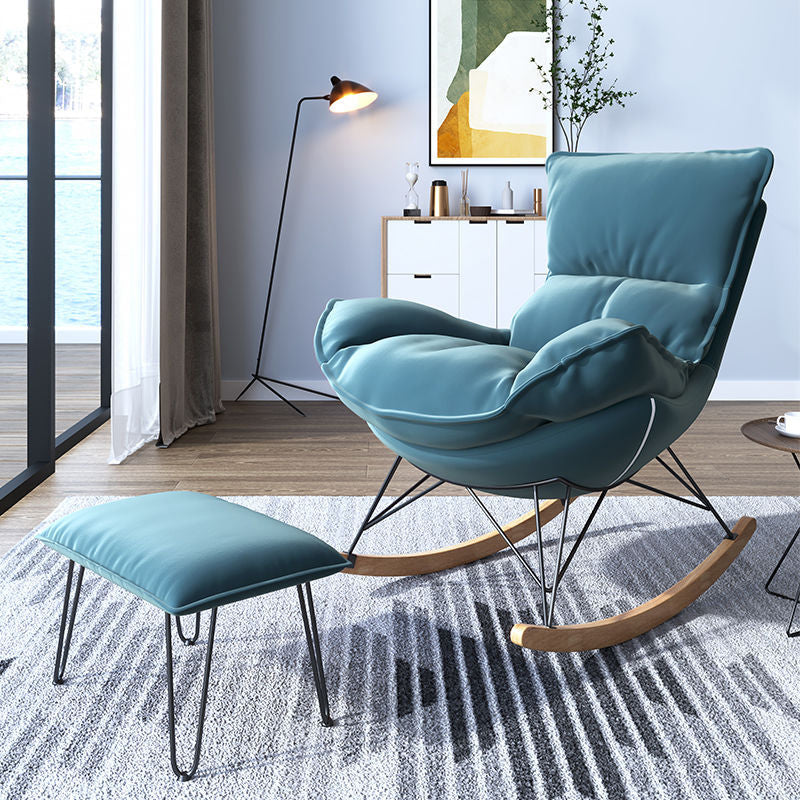 Chaise à bascule contemporaine Chaise de culbuteur en bois massif avec coussin de siège