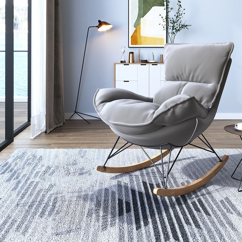 Chaise à bascule contemporaine Chaise de culbuteur en bois massif avec coussin de siège