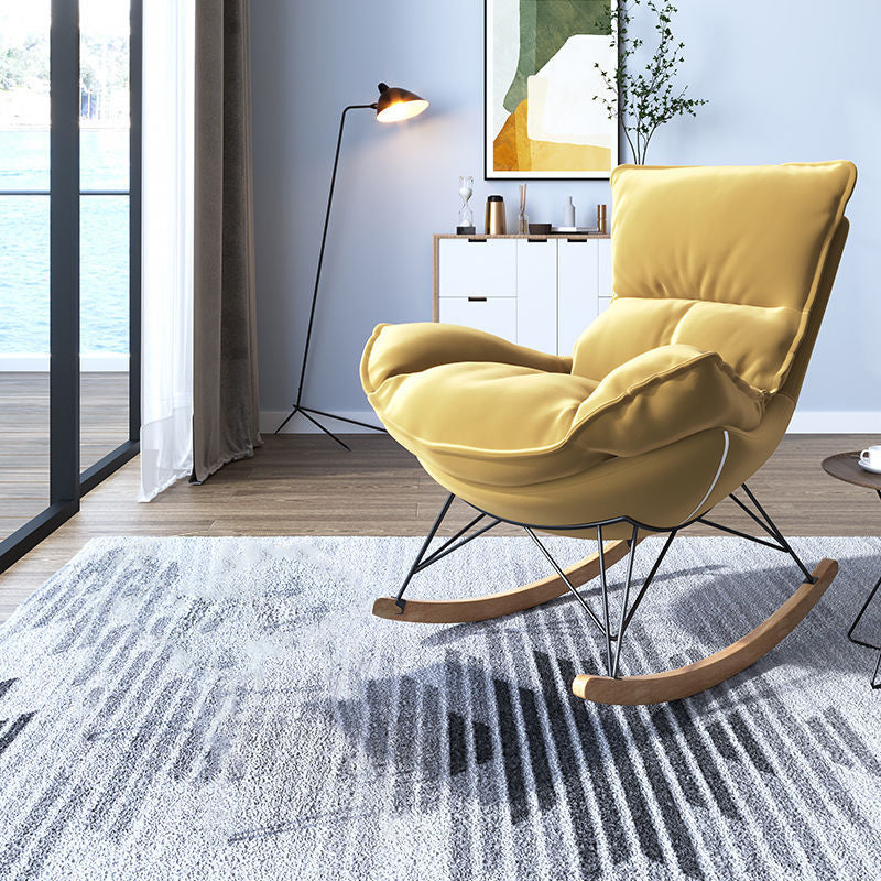 Chaise à bascule contemporaine Chaise de culbuteur en bois massif avec coussin de siège