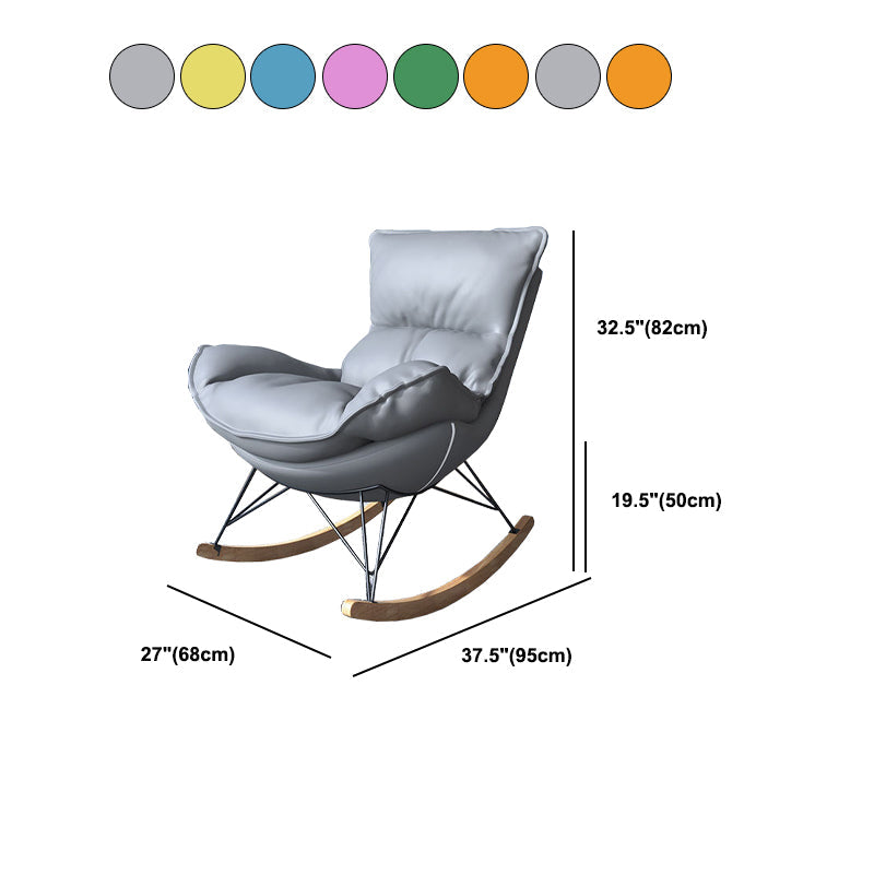 Chaise à bascule contemporaine Chaise de culbuteur en bois massif avec coussin de siège