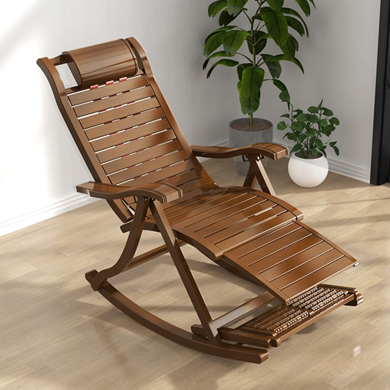 Solid Wood Rocking Chair Bamboo with Padded Seat Rocker Chair Ergonomic Walnut Clearhalo 'Chairs & Seating' 'furn' 'furn_rocking_chairs' 'Furniture' 'Living Room Furniture' 'Rocking Chairs' 'rocking_chairs' 5708638