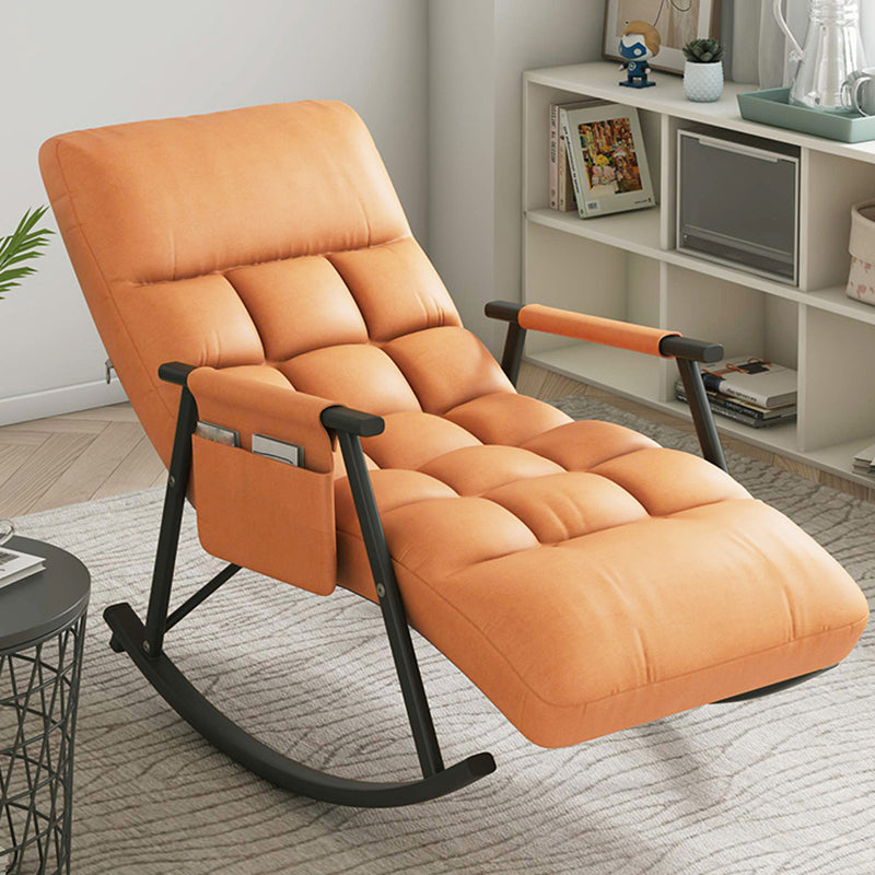 Modern Recliner Chair Upholstered Recliner Chair for Living Room Orange Black Clearhalo 'Chairs & Seating' 'furn' 'furn_rocking_chairs' 'Furniture' 'Living Room Furniture' 'Rocking Chairs' 'rocking_chairs' 5708671