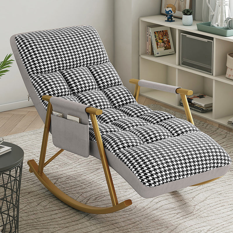 Modern Recliner Chair Upholstered Recliner Chair for Living Room Grey Gold Clearhalo 'Chairs & Seating' 'furn' 'furn_rocking_chairs' 'Furniture' 'Living Room Furniture' 'Rocking Chairs' 'rocking_chairs' 5708675