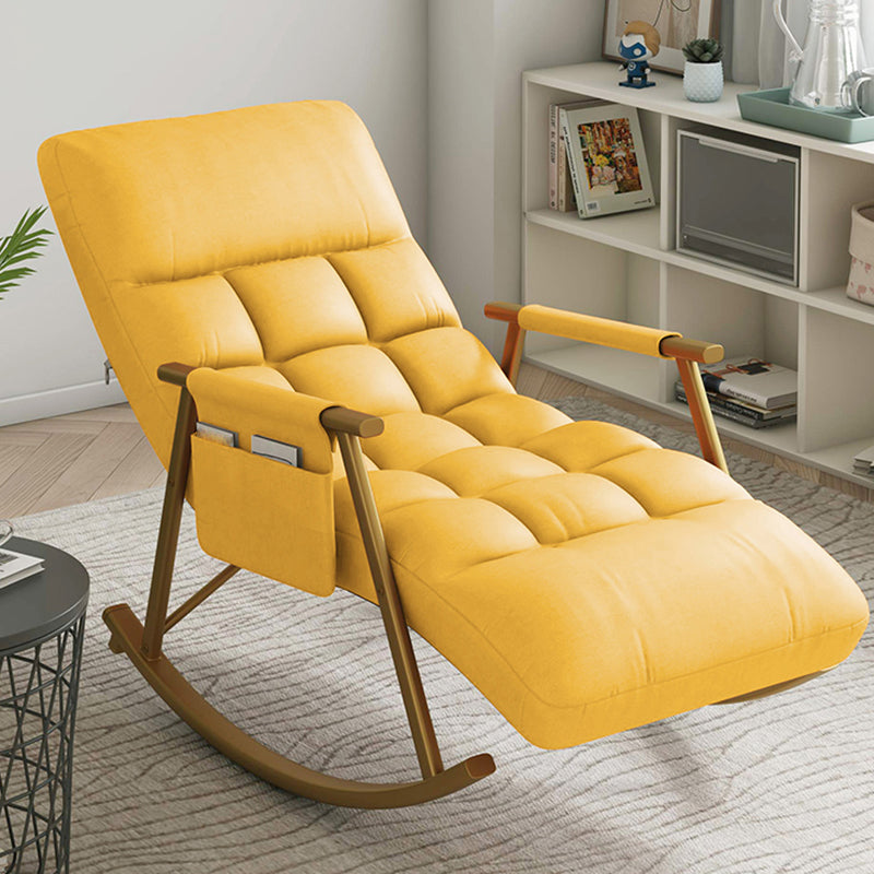 Modern Recliner Chair Upholstered Recliner Chair for Living Room Yellow Gold Clearhalo 'Chairs & Seating' 'furn' 'furn_rocking_chairs' 'Furniture' 'Living Room Furniture' 'Rocking Chairs' 'rocking_chairs' 5708678