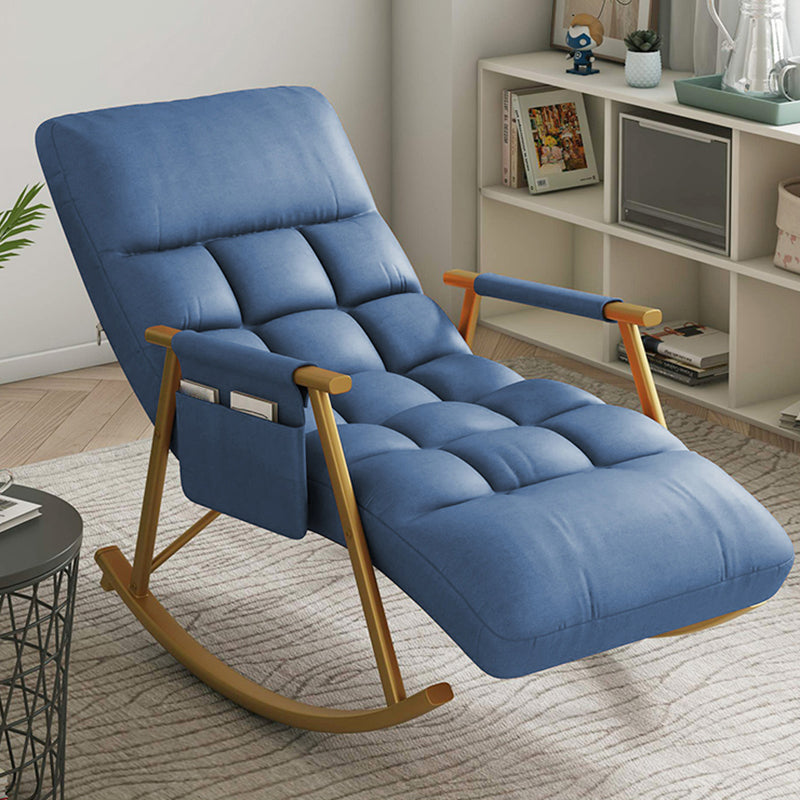 Modern Recliner Chair Upholstered Recliner Chair for Living Room Dark Blue Gold Clearhalo 'Chairs & Seating' 'furn' 'furn_rocking_chairs' 'Furniture' 'Living Room Furniture' 'Rocking Chairs' 'rocking_chairs' 5708683