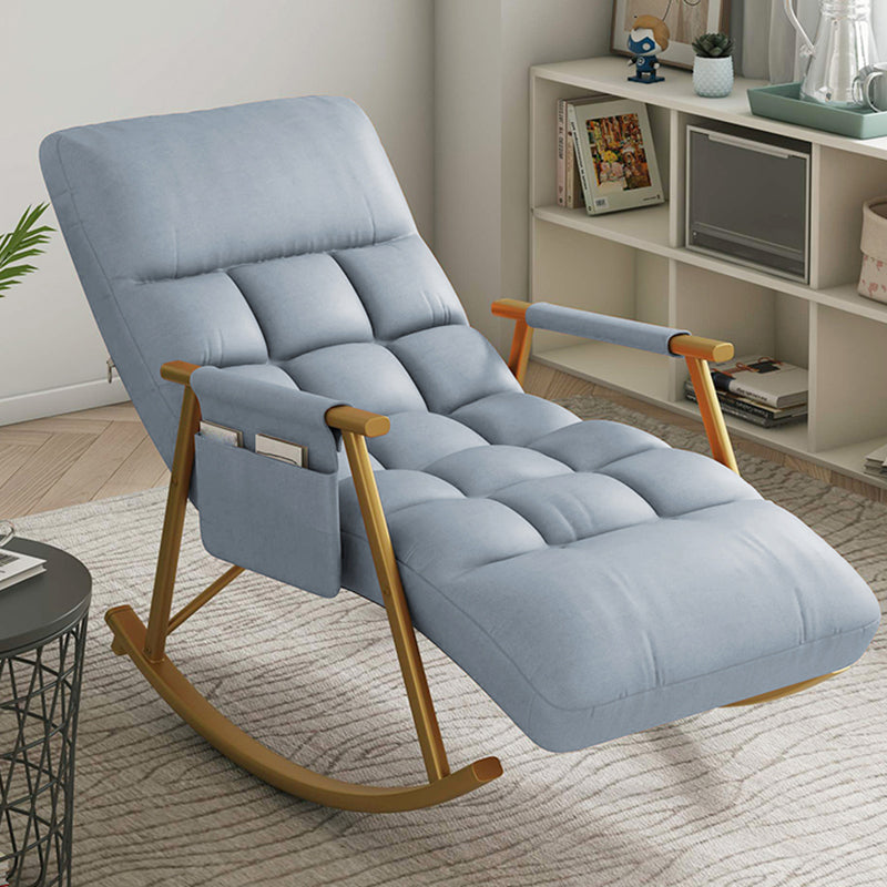 Modern Recliner Chair Upholstered Recliner Chair for Living Room Gray Blue Gold Clearhalo 'Chairs & Seating' 'furn' 'furn_rocking_chairs' 'Furniture' 'Living Room Furniture' 'Rocking Chairs' 'rocking_chairs' 5708686