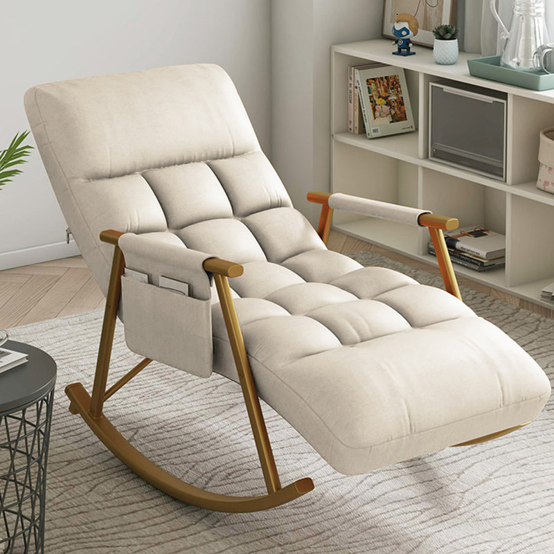 Modern Recliner Chair Upholstered Recliner Chair for Living Room Off-White Gold Clearhalo 'Chairs & Seating' 'furn' 'furn_rocking_chairs' 'Furniture' 'Living Room Furniture' 'Rocking Chairs' 'rocking_chairs' 5708689