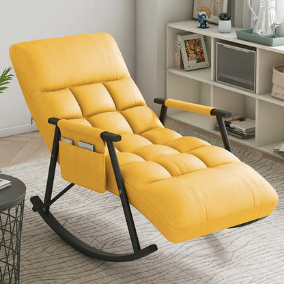 Modern Recliner Chair Upholstered Recliner Chair for Living Room Yellow Black Clearhalo 'Chairs & Seating' 'furn' 'furn_rocking_chairs' 'Furniture' 'Living Room Furniture' 'Rocking Chairs' 'rocking_chairs' 5708691