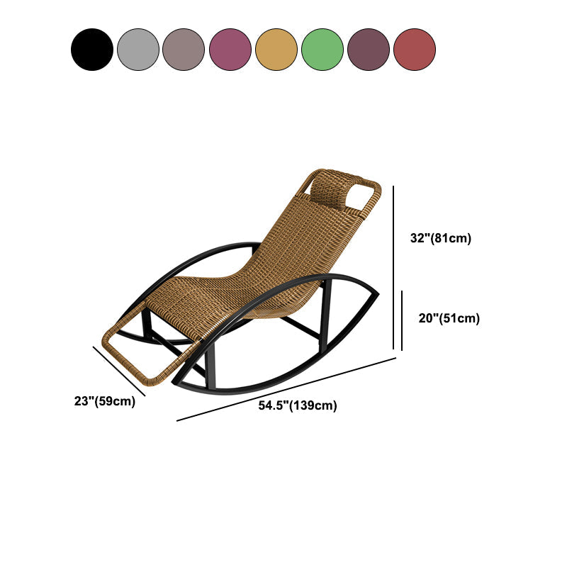Moderne schommelstoel geweven touw rocker stoel met grijs frame