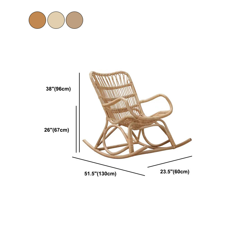 Natural Rattan Rocking Accent Chair Contemporary Reclining Rocker Chair ...