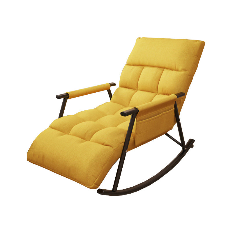 Contemporary Rocking Chair Wing Back Rocker Chair with Seat Cushion Yellow Clearhalo 'Chairs & Seating' 'furn' 'furn_rocking_chairs' 'Furniture' 'Living Room Furniture' 'Rocking Chairs' 'rocking_chairs' 5709001