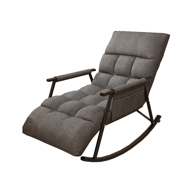 Contemporary Rocking Chair Wing Back Rocker Chair with Seat Cushion Dark Gray Clearhalo 'Chairs & Seating' 'furn' 'furn_rocking_chairs' 'Furniture' 'Living Room Furniture' 'Rocking Chairs' 'rocking_chairs' 5709004