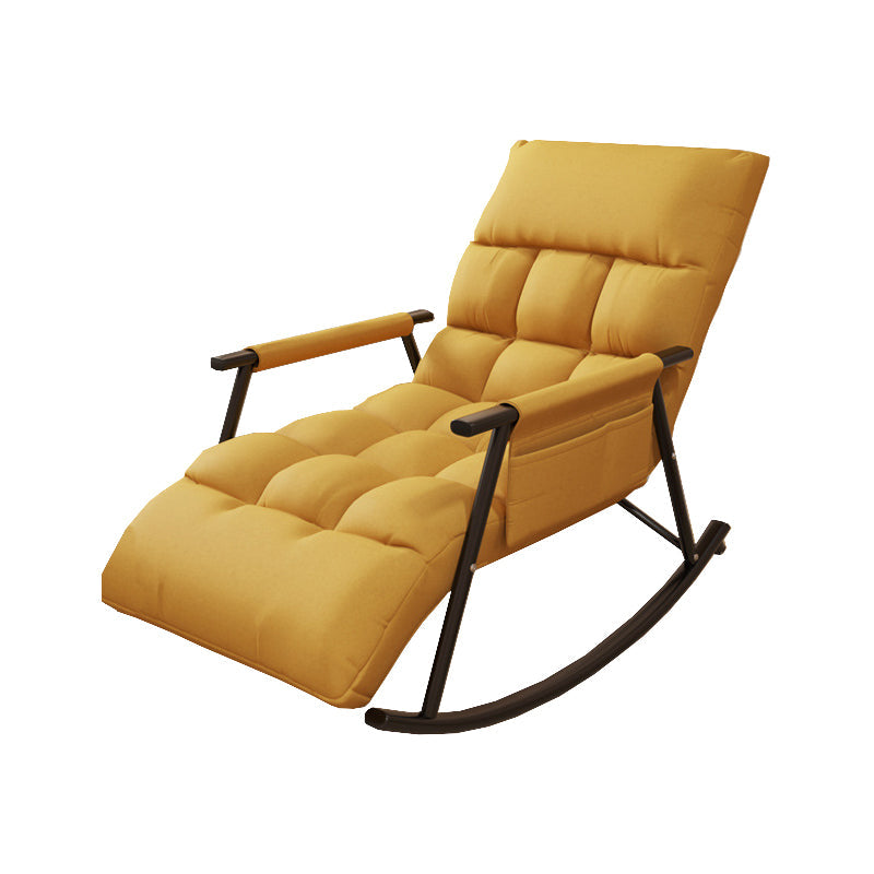 Contemporary Rocking Chair Wing Back Rocker Chair with Seat Cushion Yellow Clearhalo 'Chairs & Seating' 'furn' 'furn_rocking_chairs' 'Furniture' 'Living Room Furniture' 'Rocking Chairs' 'rocking_chairs' 5709013