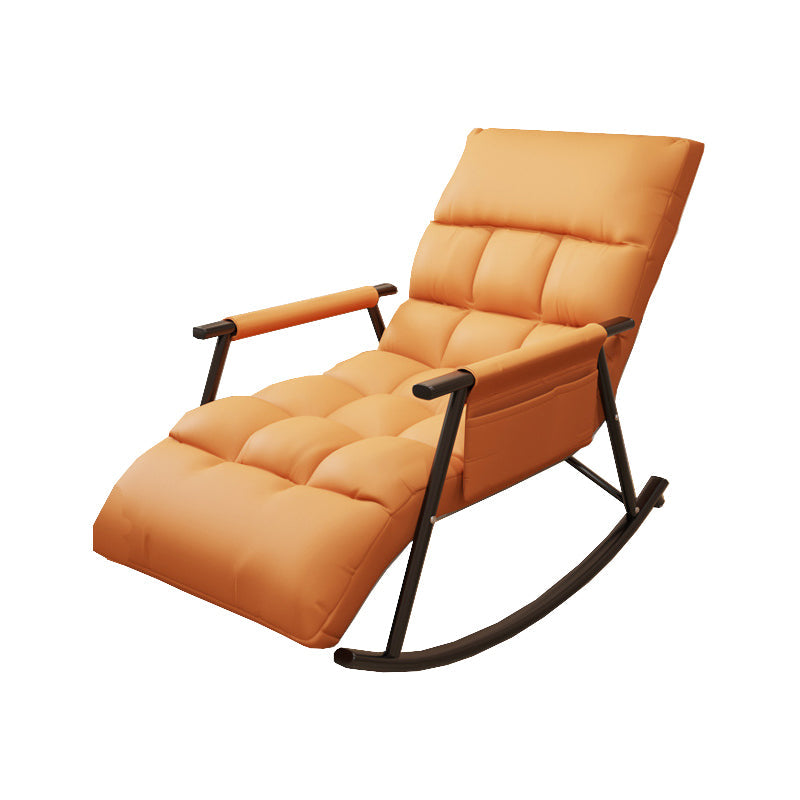 Contemporary Rocking Chair Wing Back Rocker Chair with Seat Cushion Orange Clearhalo 'Chairs & Seating' 'furn' 'furn_rocking_chairs' 'Furniture' 'Living Room Furniture' 'Rocking Chairs' 'rocking_chairs' 5709014