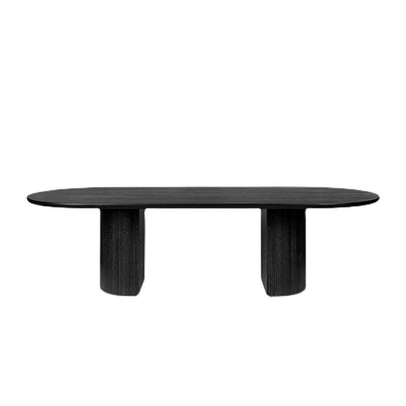 Mesa de comedor negra, mesa de comedor de estilo contemporáneo para la cena de la cocina del hogar