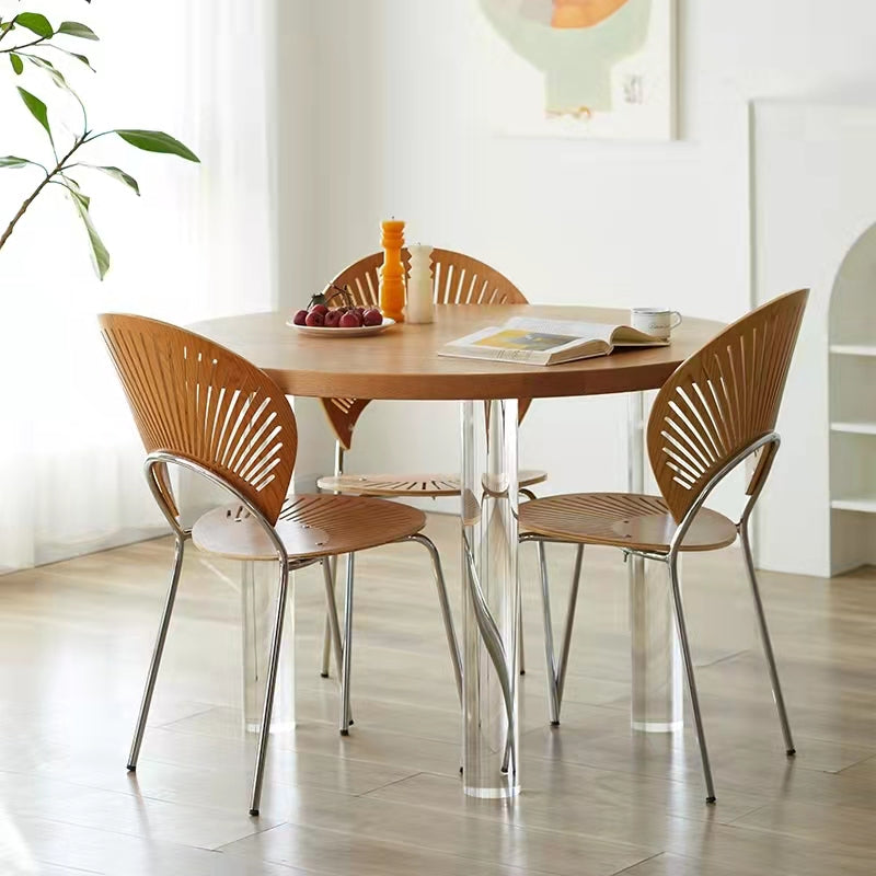 Mesa de comedor redonda Color de madera moderno de madera sólida
