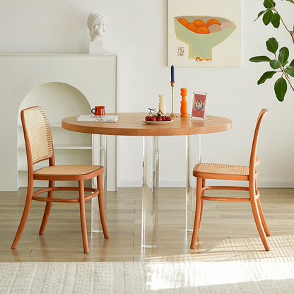 Mesa de comedor redonda Color de madera moderno de madera sólida