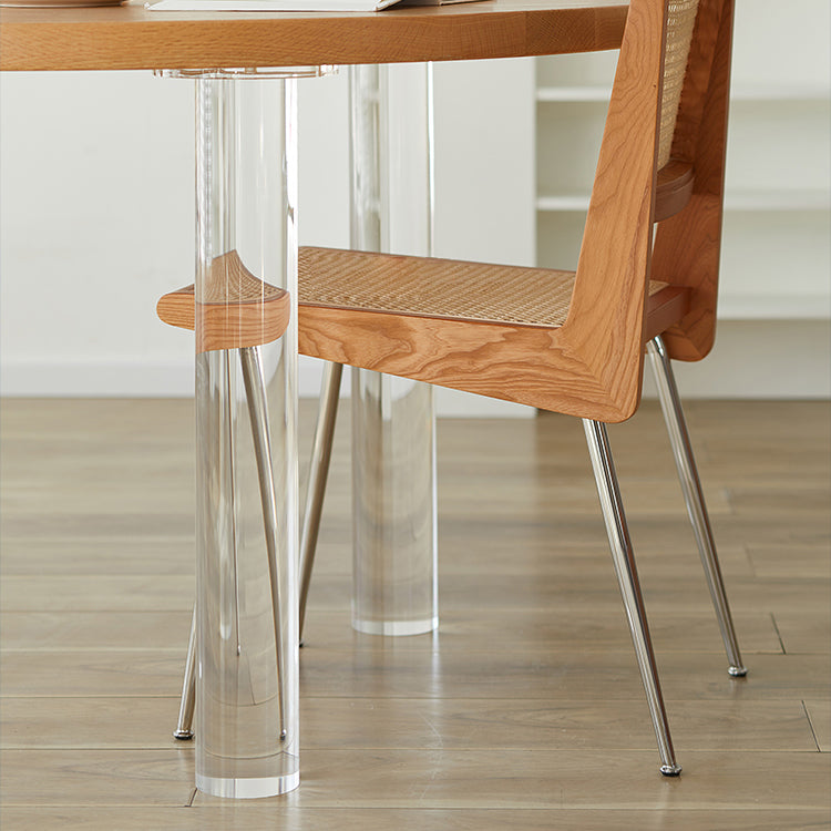 Mesa de comedor redonda Color de madera moderno de madera sólida