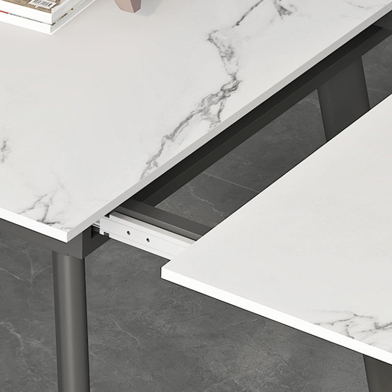 Luxury Sintered Stone Top Table Extendable Rectangle Table with 4 Legs