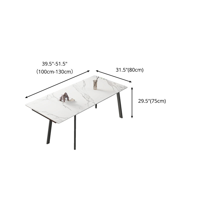 Luxury Sintered Stone Top Table Extendable Rectangle Table with 4 Legs