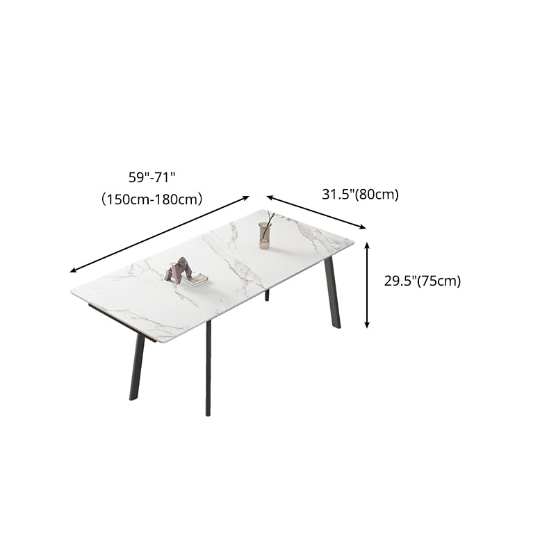 Luxury Sintered Stone Top Table Extendable Rectangle Table with 4 Legs