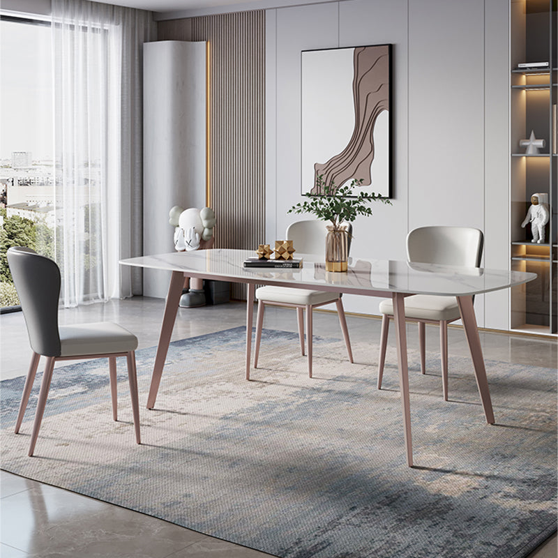 レストラン用の4本の脚を備えたモダンな焼結のトップテーブル長方形のテーブル