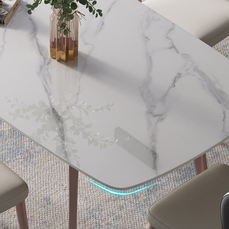 レストラン用の4本の脚を備えたモダンな焼結のトップテーブル長方形のテーブル