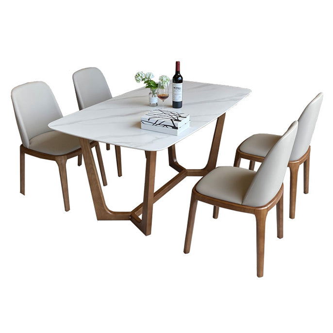 Modern Rectangle Dining Table 4 Legs Standard Height Table without Chair Without Chairs Clearhalo 'Dining Tables & Seating' 'Dining Tables' 'dining_table' 'furn' 'furn_dining_table' 'Furniture' 'Kitchen & Dining Furniture' 5709235
