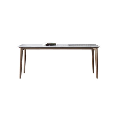 Medieval Modern Sintered Stone Table for Restaurant Rectangle Table with 4 Wood Legs Without Chairs Clearhalo 'Dining Tables & Seating' 'Dining Tables' 'dining_table' 'furn' 'furn_dining_table' 'Furniture' 'Kitchen & Dining Furniture' 5709271