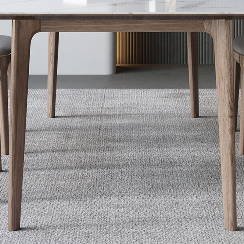 Medieval Modern Sintered Stone Table for Restaurant Rectangle Table with 4 Wood Legs Clearhalo 'Dining Tables & Seating' 'Dining Tables' 'dining_table' 'furn' 'furn_dining_table' 'Furniture' 'Kitchen & Dining Furniture' 5709274