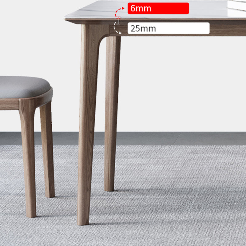 Medieval Modern Sintered Stone Table for Restaurant Rectangle Table with 4 Wood Legs Clearhalo 'Dining Tables & Seating' 'Dining Tables' 'dining_table' 'furn' 'furn_dining_table' 'Furniture' 'Kitchen & Dining Furniture' 5709275