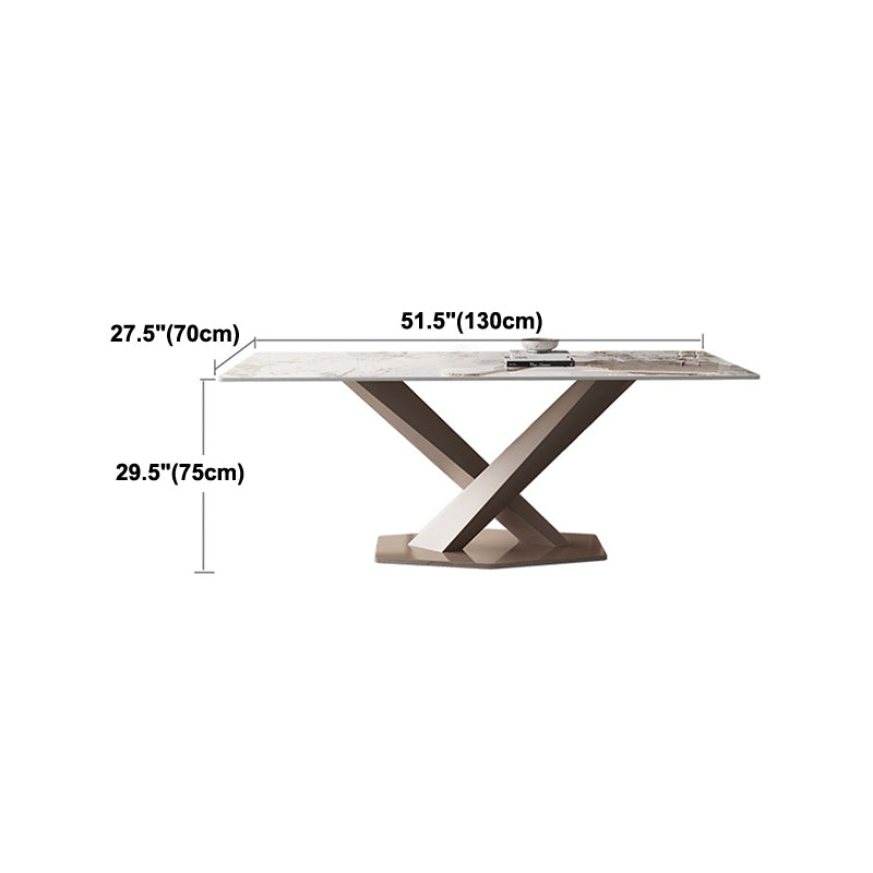 Modern Rectangle Dining Table Sintered Stone Pedestal Table for Home Clearhalo 'Dining Tables & Seating' 'Dining Tables' 'dining_table' 'furn' 'furn_dining_table' 'Furniture' 'Kitchen & Dining Furniture' 5709293
