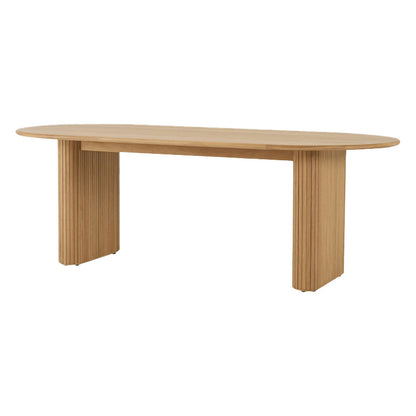 Modern Natural Base Table Oval Wood Top Dinner Room Kitchen Table Without Chairs Clearhalo 'Dining Tables & Seating' 'Dining Tables' 'dining_table' 'furn' 'furn_dining_table' 'Furniture' 'Kitchen & Dining Furniture' 5709351
