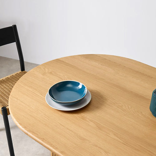 Modern Natural Base Table Oval Wood Top Dinner Room Kitchen Table Clearhalo 'Dining Tables & Seating' 'Dining Tables' 'dining_table' 'furn' 'furn_dining_table' 'Furniture' 'Kitchen & Dining Furniture' 5709352