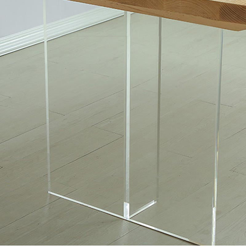 Natural Dining Table Rectangle Contemporary Style Solid Wood Dinner Table Clearhalo 'Dining Tables & Seating' 'Dining Tables' 'dining_table' 'furn' 'furn_dining_table' 'Furniture' 'Kitchen & Dining Furniture' 5709388