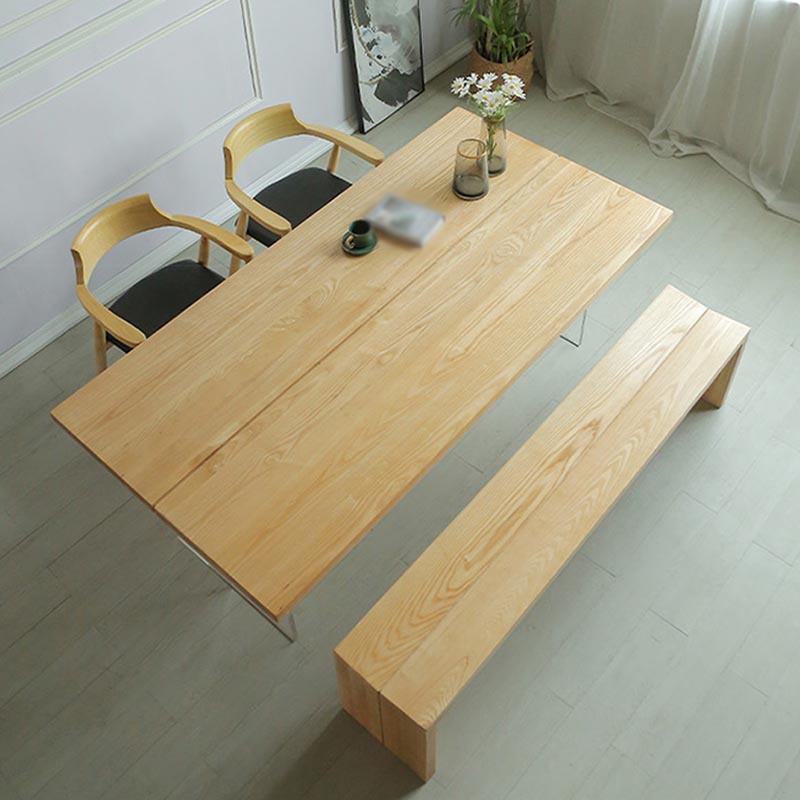Natural Dining Table Rectangle Contemporary Style Solid Wood Dinner Table Clearhalo 'Dining Tables & Seating' 'Dining Tables' 'dining_table' 'furn' 'furn_dining_table' 'Furniture' 'Kitchen & Dining Furniture' 5709395