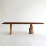 Brown Dining Table Rectangle Contemporary Style Solid Wood Dinner Table