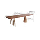 Brown Dining Table Rectangle Contemporary Style Solid Wood Dinner Table