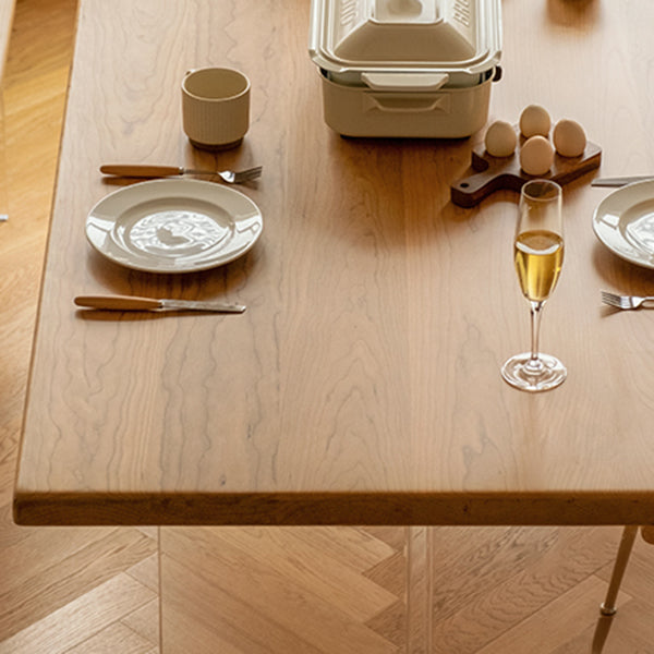 Tavolo da pranzo in legno massiccio e acrilico moderno rettangolo fisso sala da pranzo