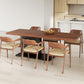 Brown Dining Table Solid Wood Rectangle Contemporary Style Dinner Table